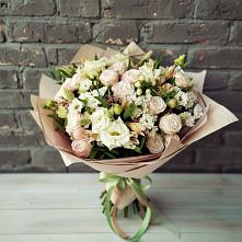 Букет цветов из:  Альстромерии, Розы и Хризантемы #REPLACE_PRED# Сальске