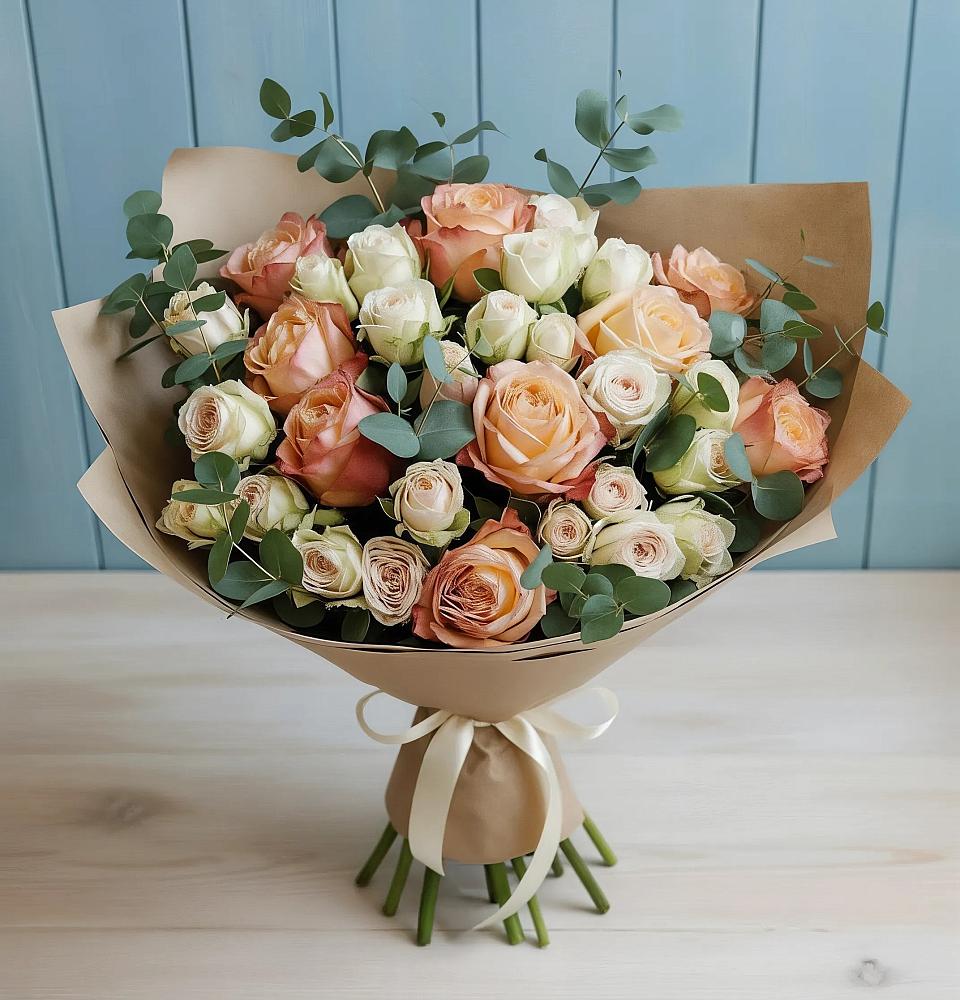 Букет цветов из: Альстромерии и Розы в Сальске