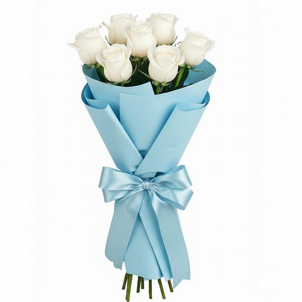 Букет 7 белых роз Проуд в Сальске