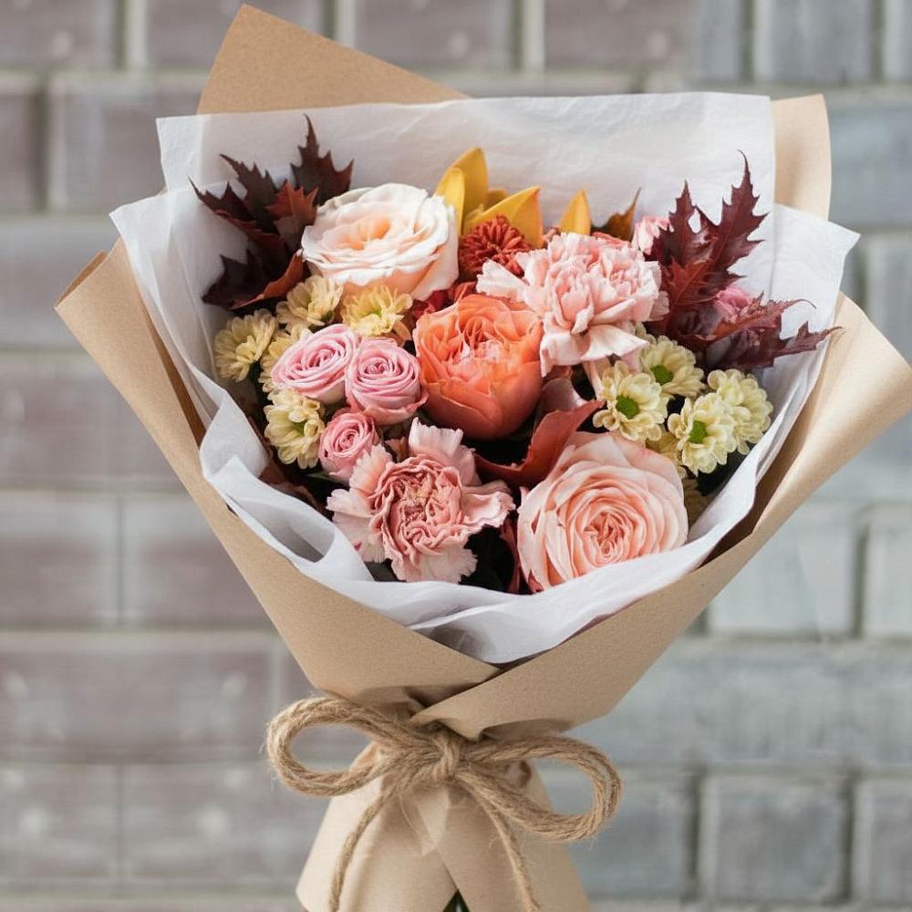 Букет цветов из: Гвоздики, Хризантемы и Розы в Сальске