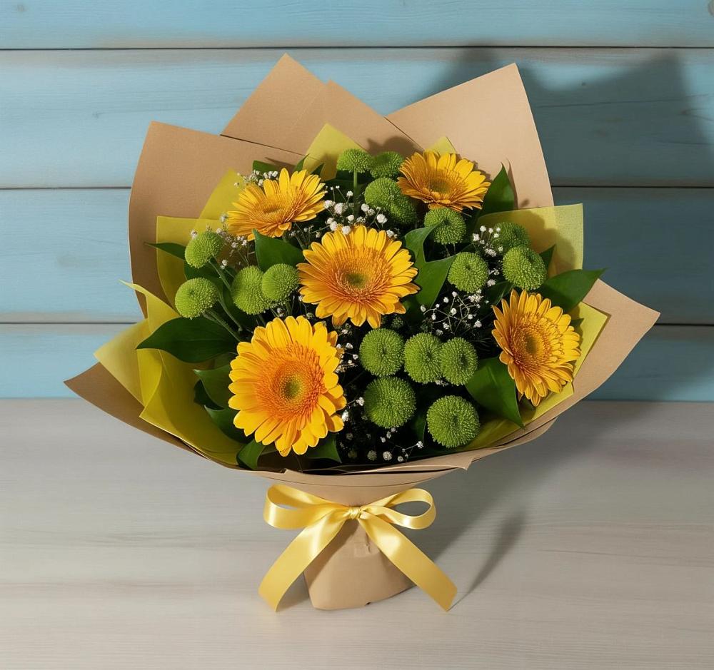 Букет цветов из: Герберы и Хризантемы в Сальске