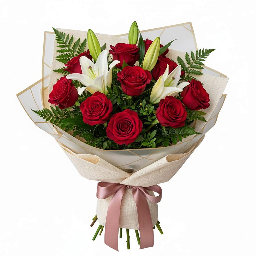 Букет цветов из: Лилии и Розы в Сальске