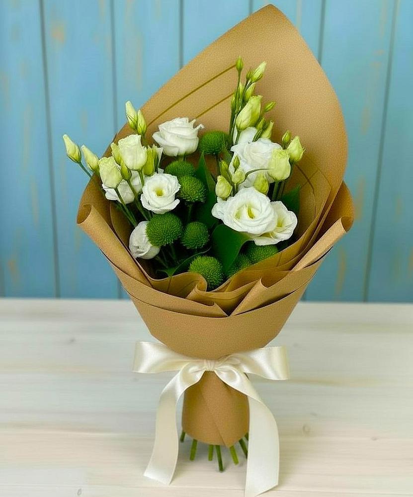 Букет цветов из: Хризантемы и Лизиантусы в Сальске