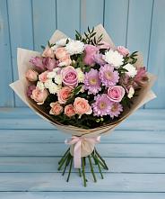 Букет цветов из:  Хризантемы, Розы и Альстромерии в Сальске