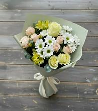 Букет цветов из:  Альстромерии, Розы и Хризантемы #REPLACE_PRED# Сальске