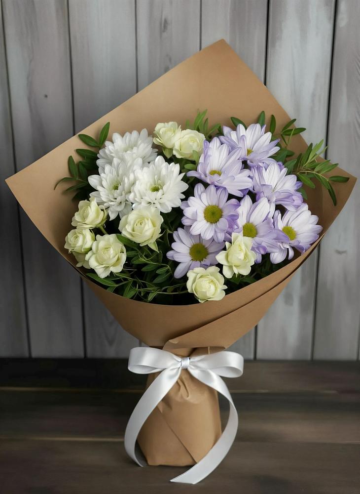 Букет цветов из: Хризантемы и Розы в Сальске